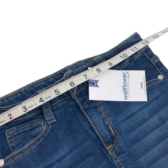 Wallflower Girl Blue Denim Cargo Midi Skirt Size 8 Pockets Cotton adjustable - Picture 4 of 5